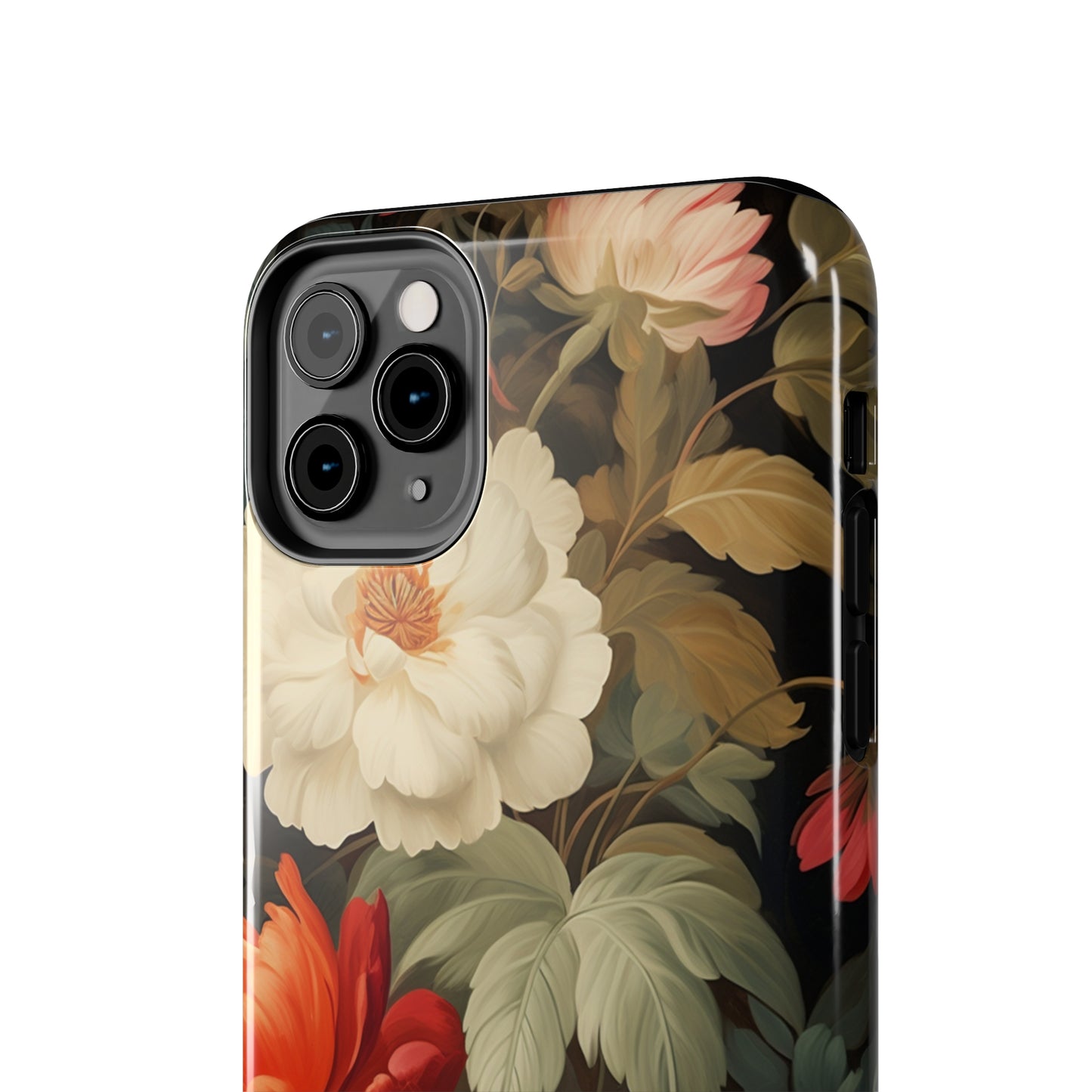 Vintage Floral Aesthetic Phone Tough Case | Antique Elegance for iPhone 11, 12, 13, 14