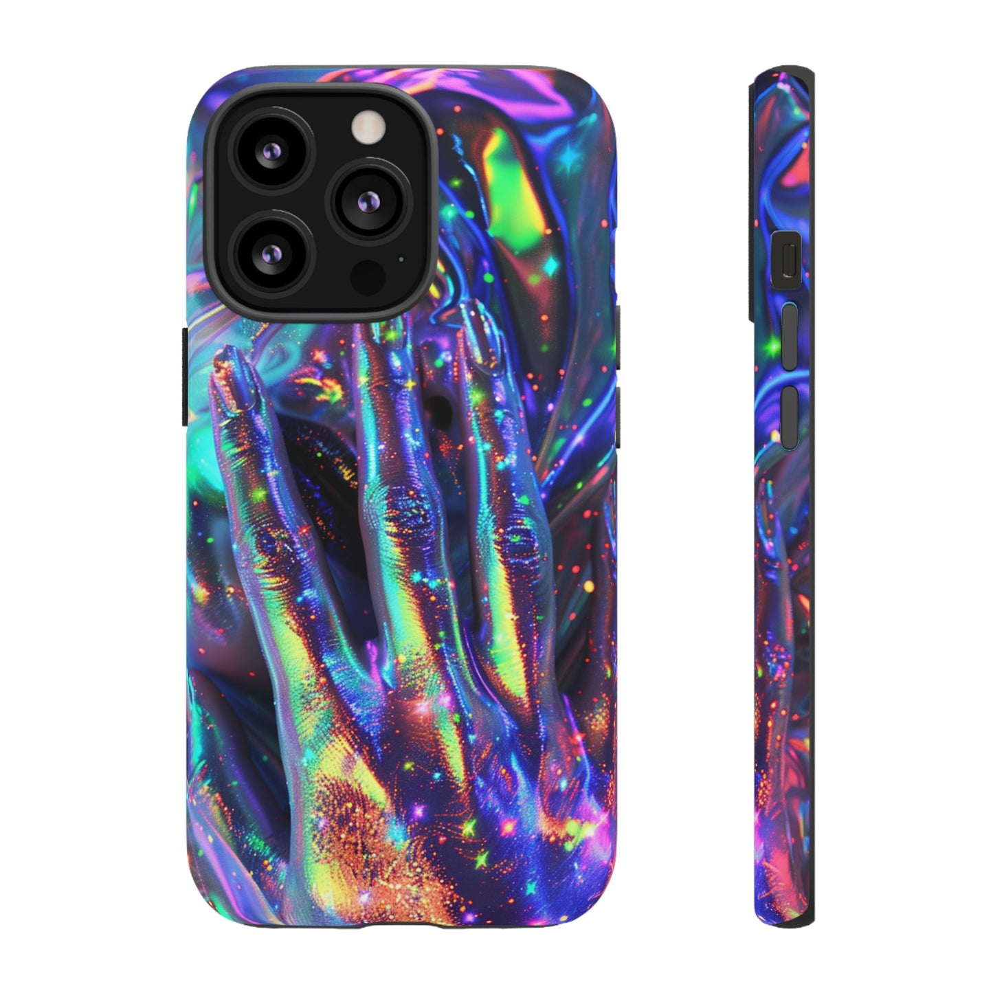 Marbled opalescent Holographic Print Phone Case