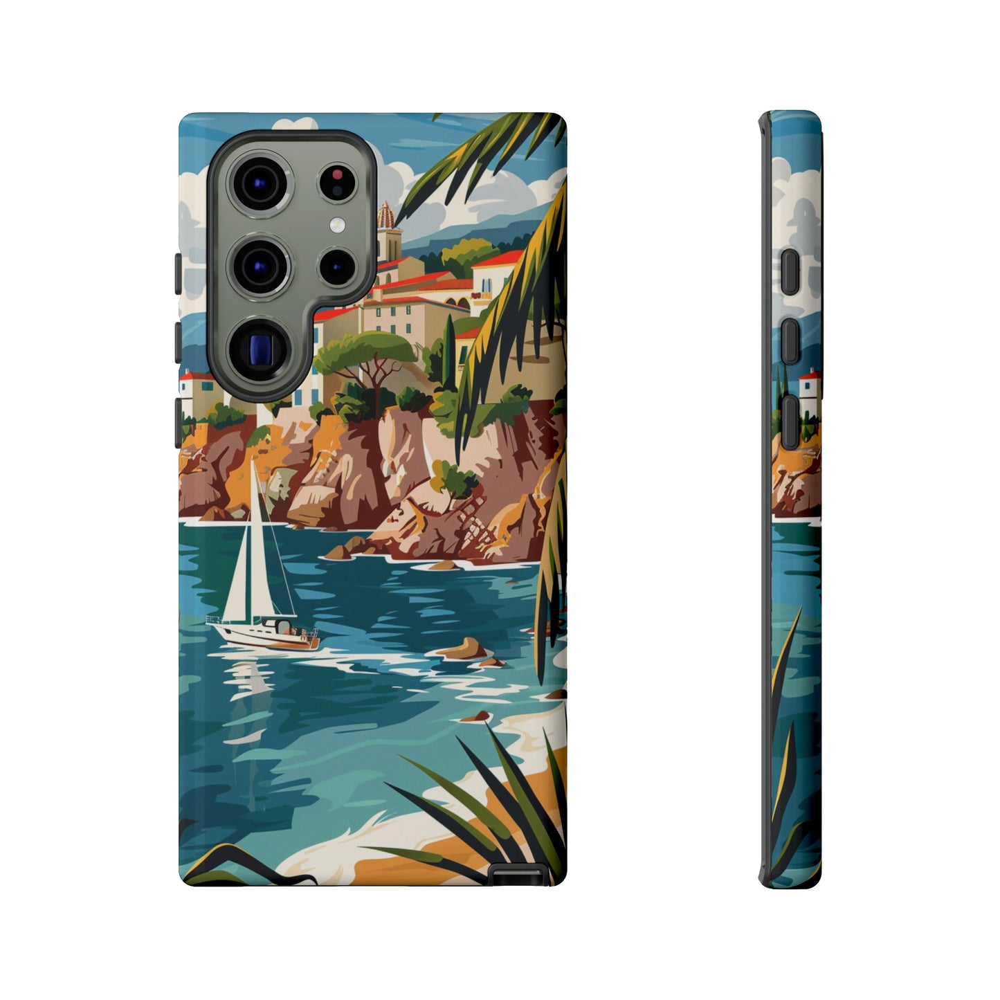 Midcentury French Riviera Sailboat Painting Phone Case