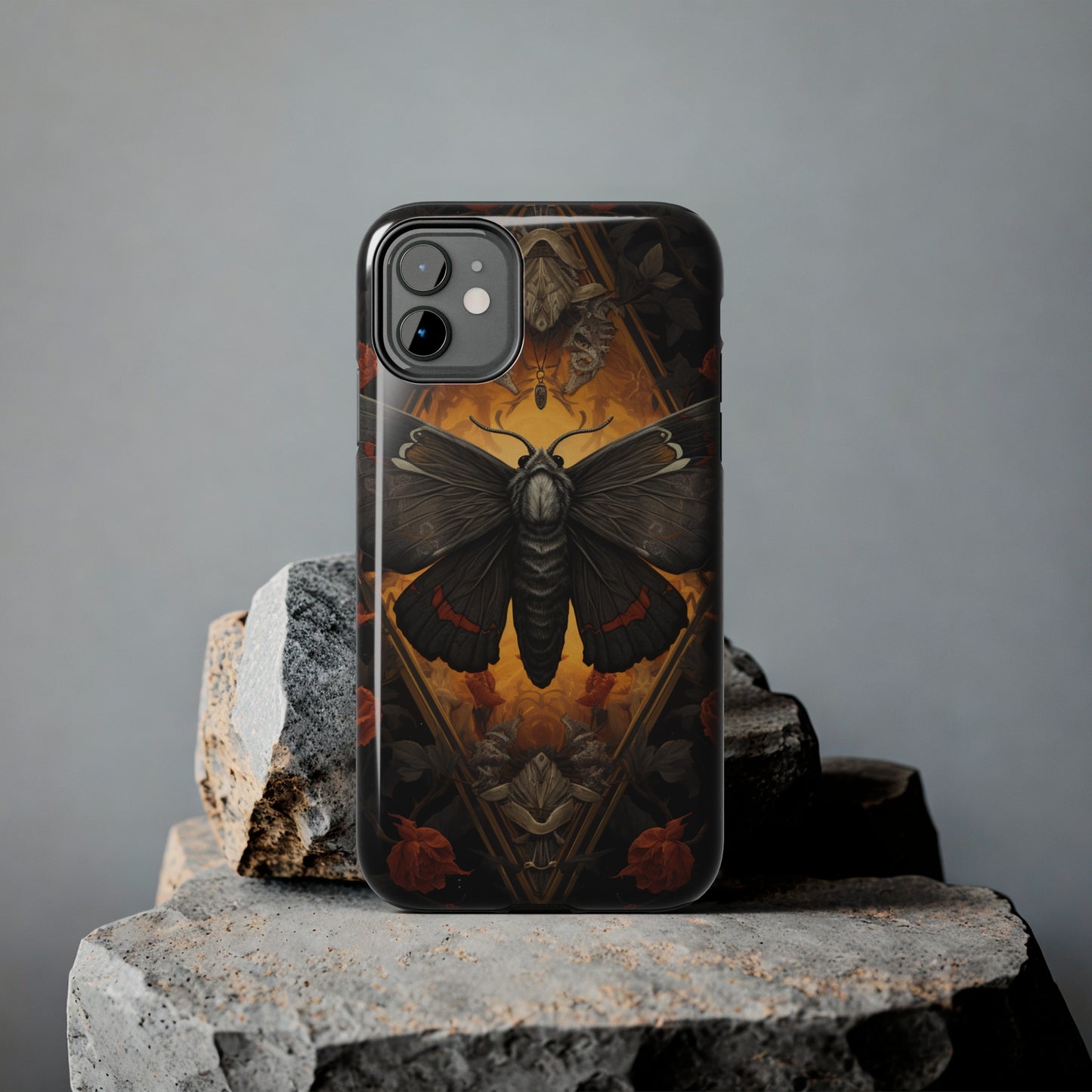 iPhone Case | Lost in Thought: Dark Academia Moth iPhone Tough Case