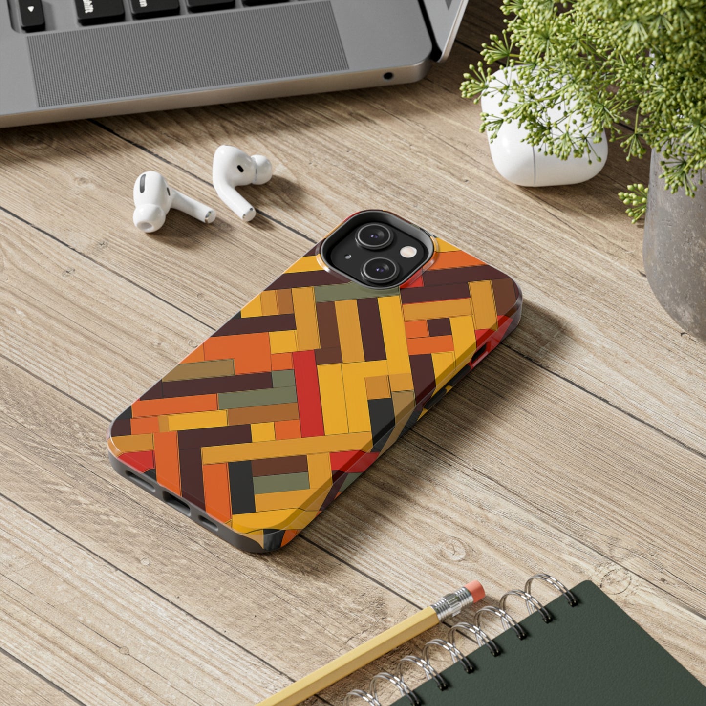 iPhone Tough Case: Intricate & Durable - The Weave Geometric Art Pattern