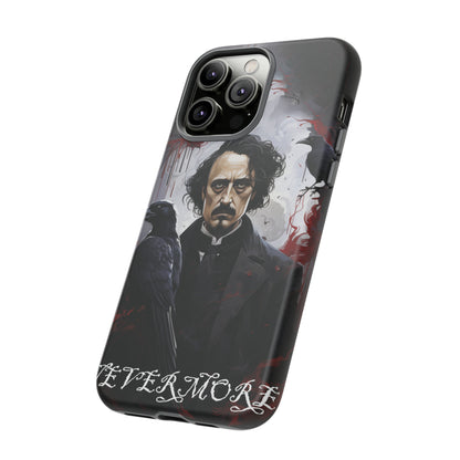 Nevermore Edgar Allen Poe, gothic Raven, Retro Samsung Galaxy Phone iPhone 15, 14 Plus 13 12 7 8 Se Horror Dark Academia Style goth Vibe