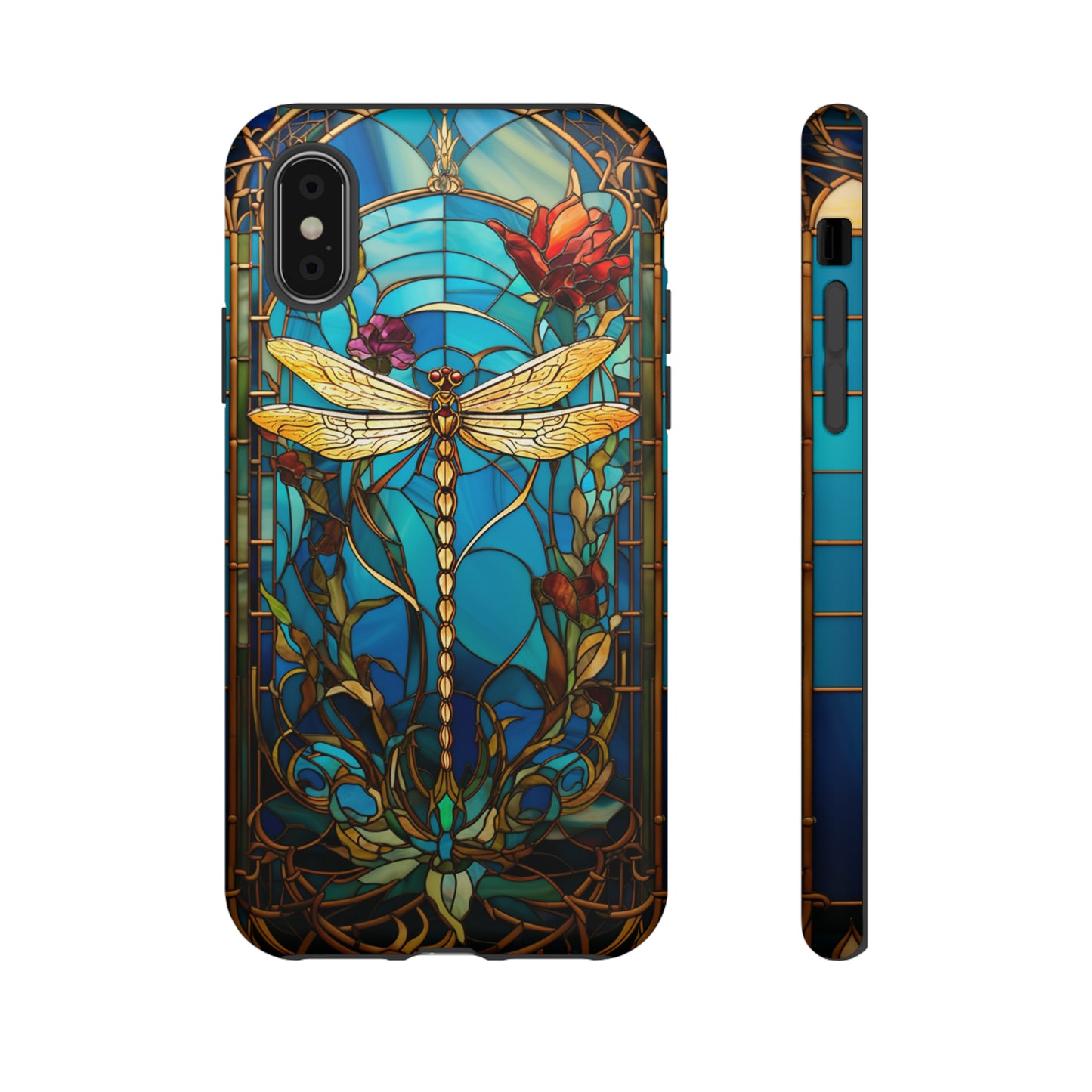 Vintage Art Nouveau Stained Glass Dragonfly Phone Case