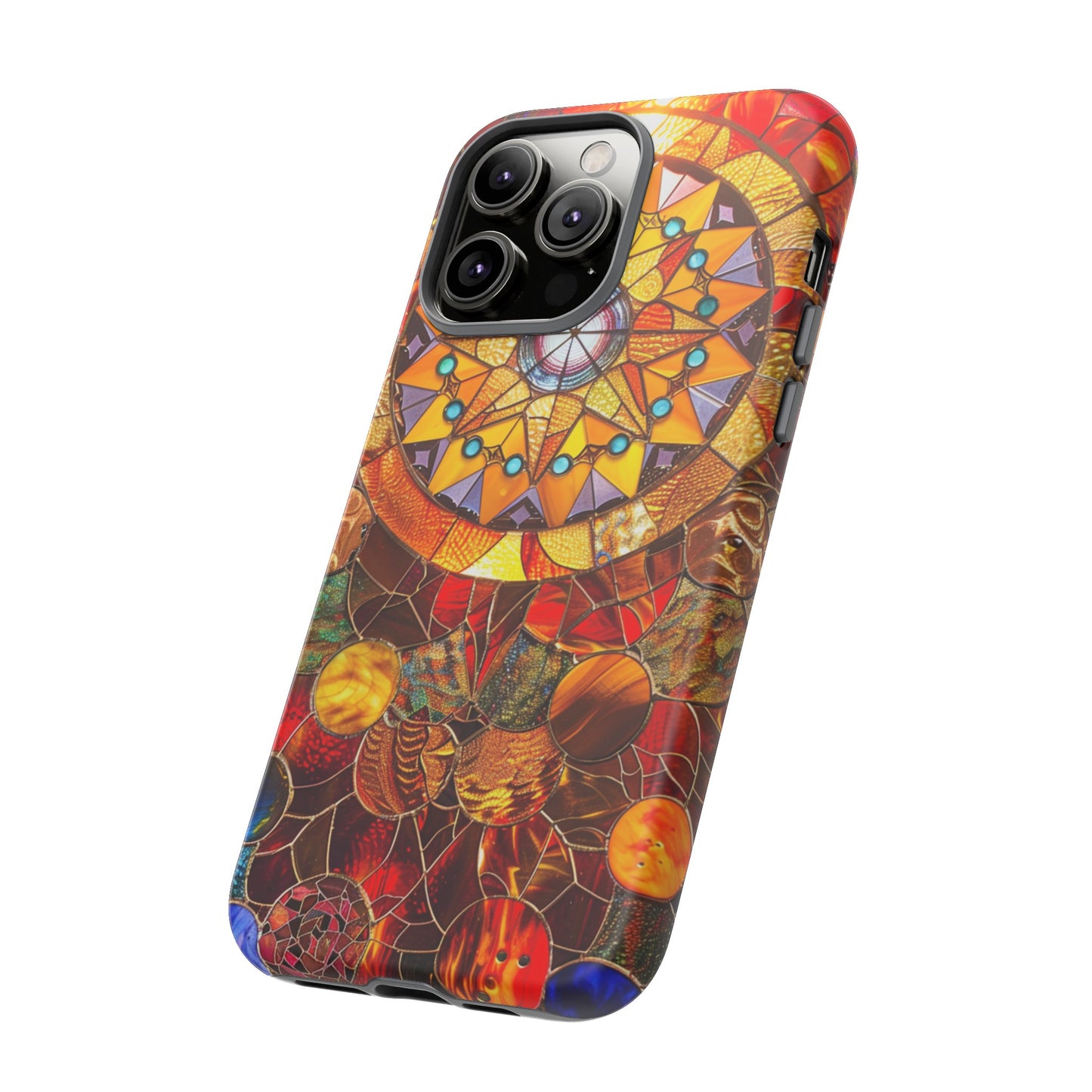 Cosmic Stained Glass Mandala Phone Case