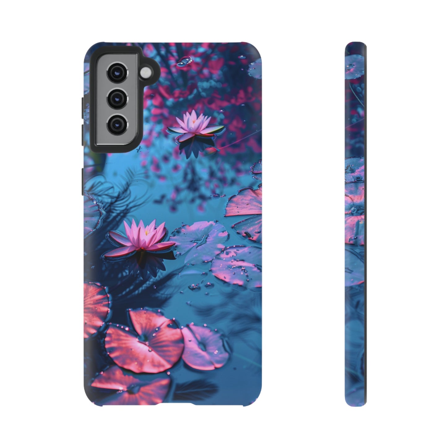 Magenta and Blue Color Zen Lily Pad Phone Case