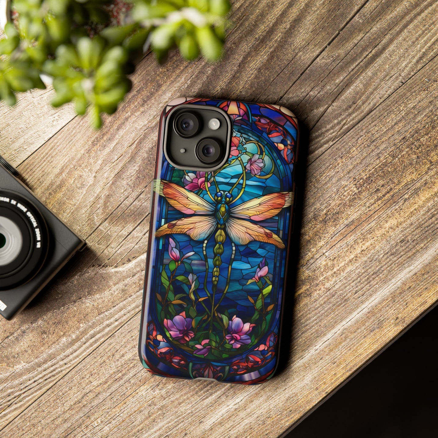 Art Nouveau Stained Glass Dragonfly Phone Case