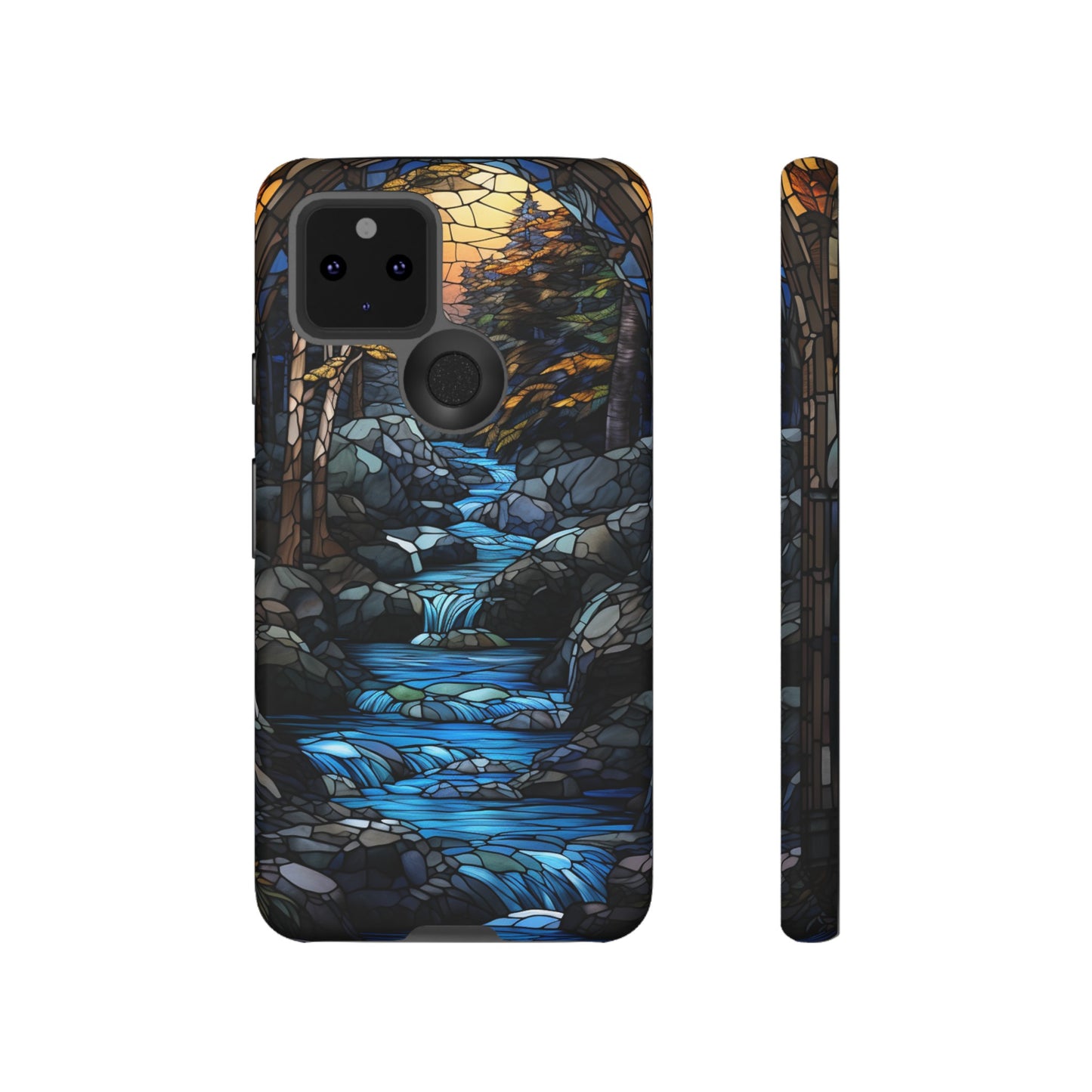 Stained Glass Stone Bridge and River Art Phone Case