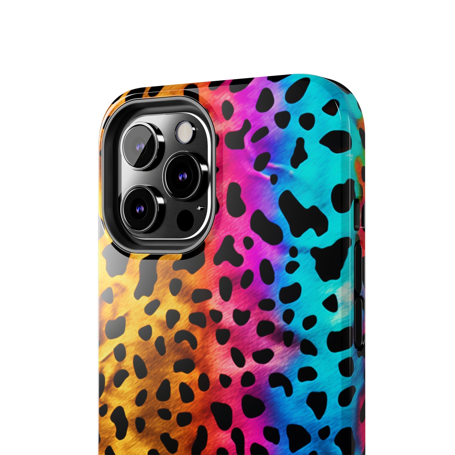 Kaleidoscopic Wild: Psychedelic Rainbow Leopard Print | Dazzling iPhone Case