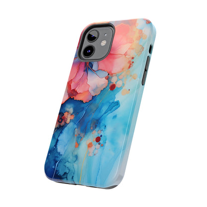 Marbled Floral Watercolor Phone Case | Embrace the Mesmerizing Multicolor Art