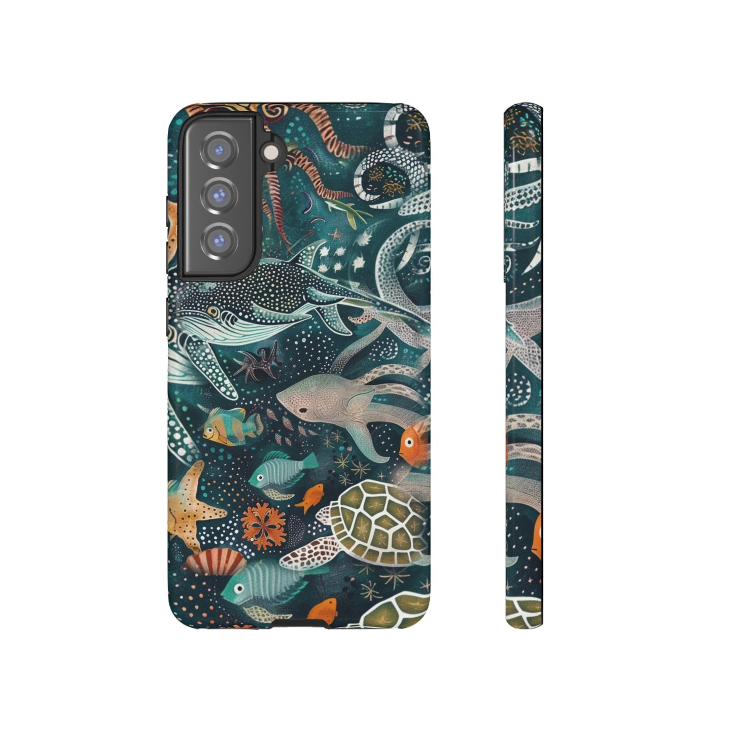 Undersea World Shark, Turtle, Manta Ray Phone Case