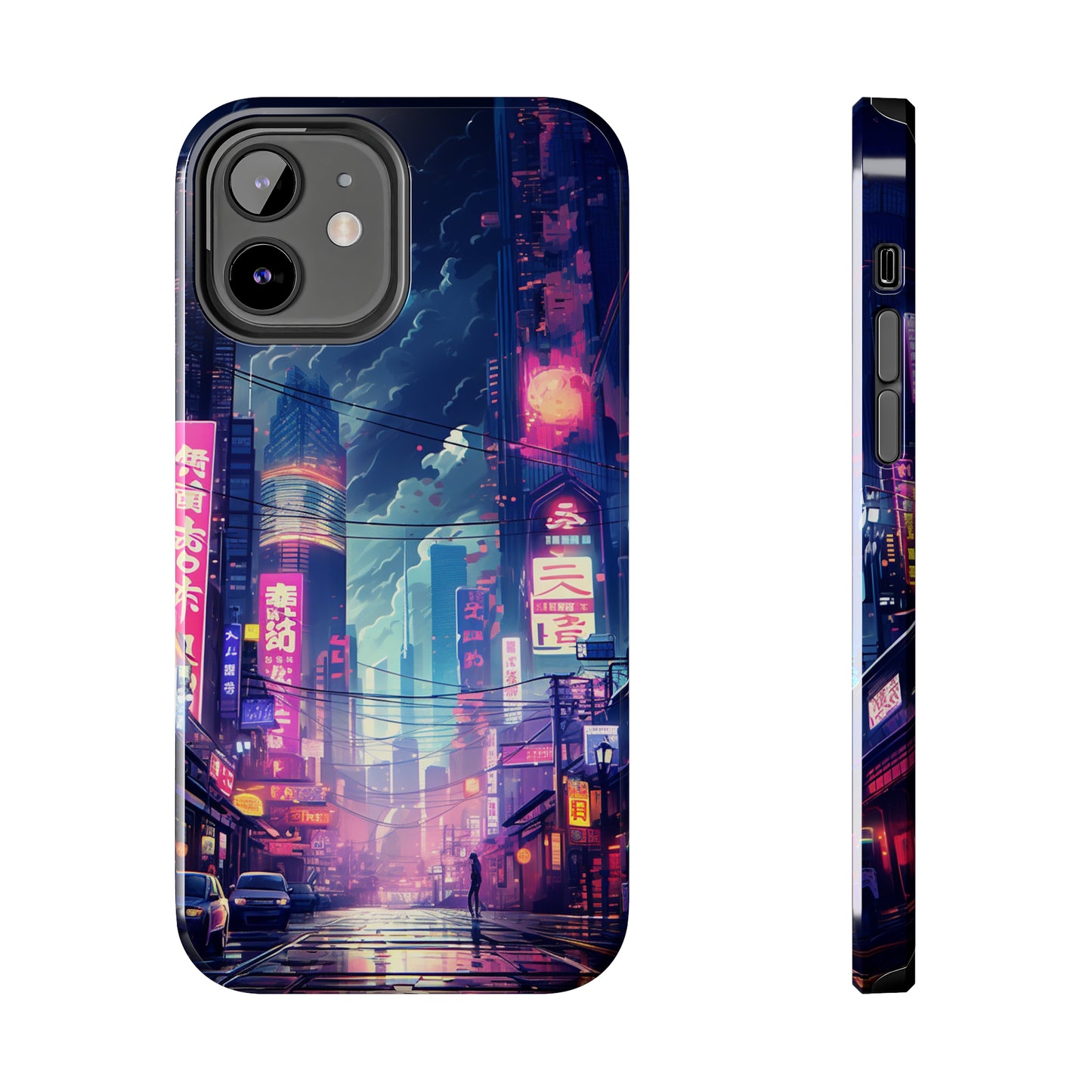 Synthwave Japanese Cyberpunk Night City iPhone Case