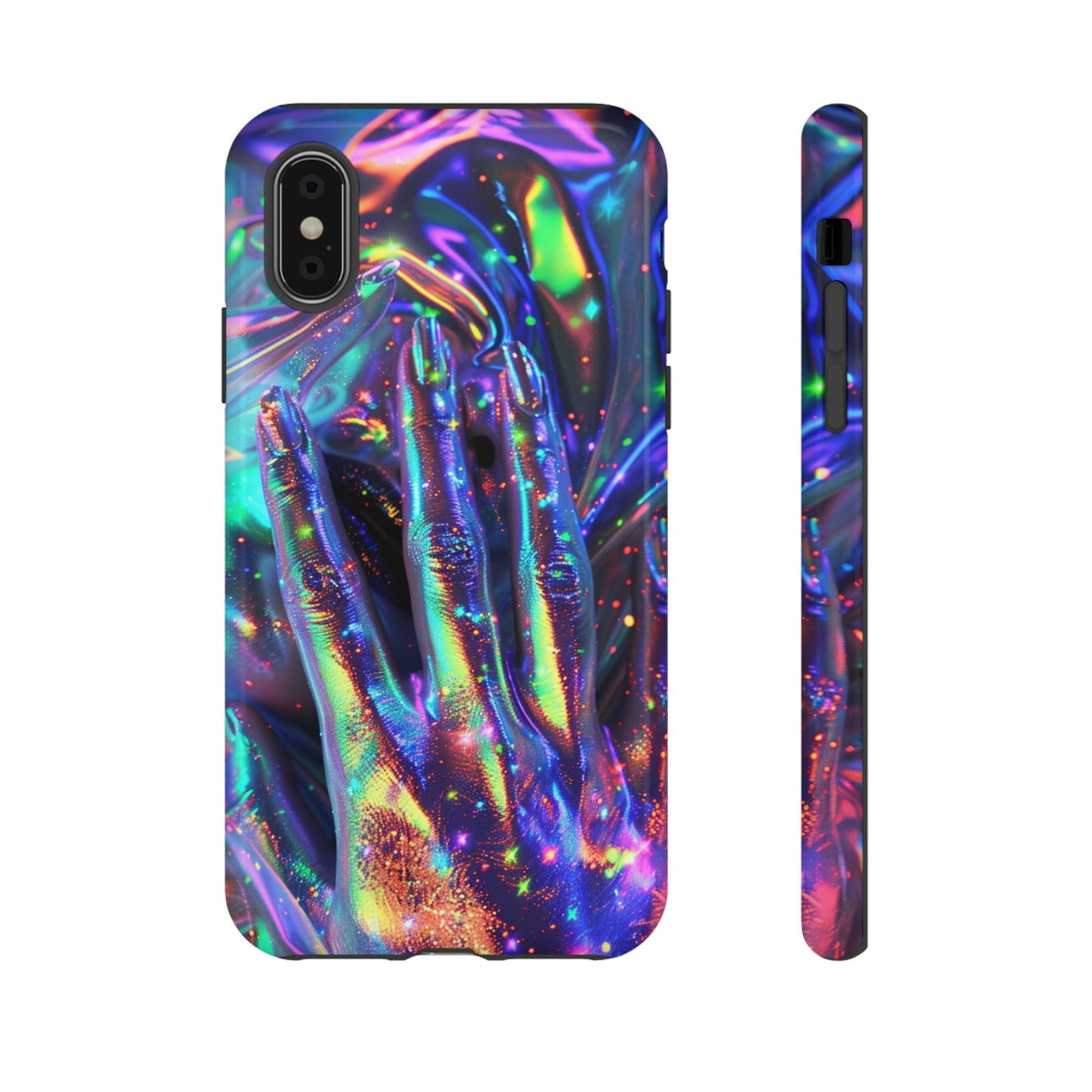 Marbled opalescent Holographic Print Phone Case