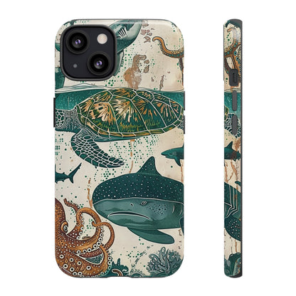 Undersea World Shark, Turtle, Manta Ray Phone Case