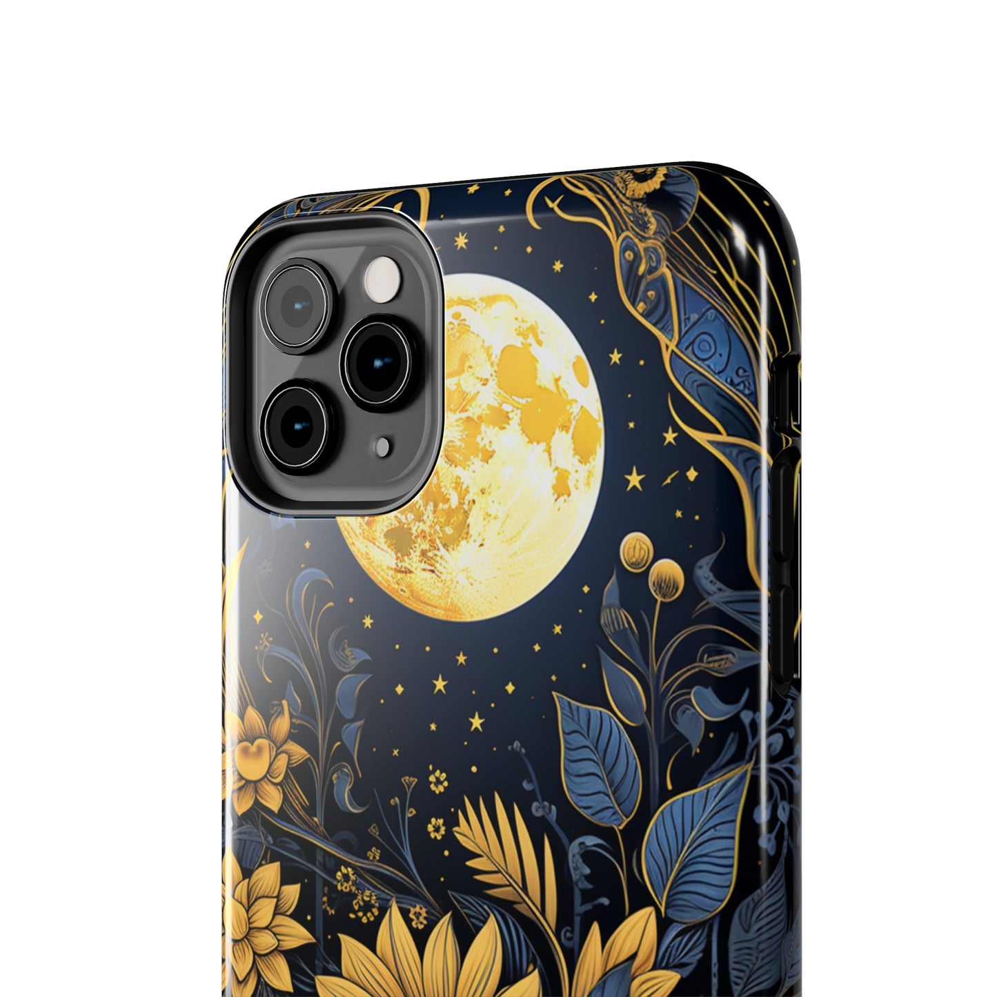 Starry Night Boho Meets Cottagecore: Floral Sun, Moon & Stars iPhone Case