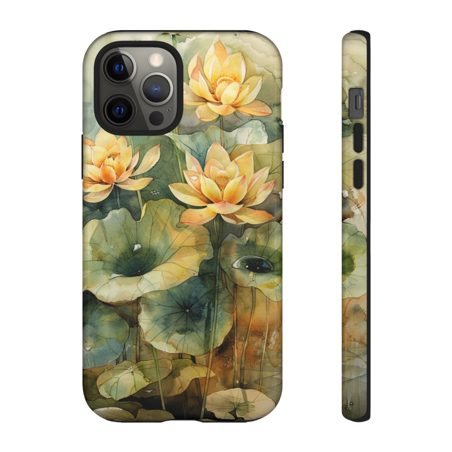 Zen Lotus Watercolor Painting iPhone 15 Case