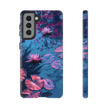 Magenta and Blue Color Zen Lily Pad Phone Case