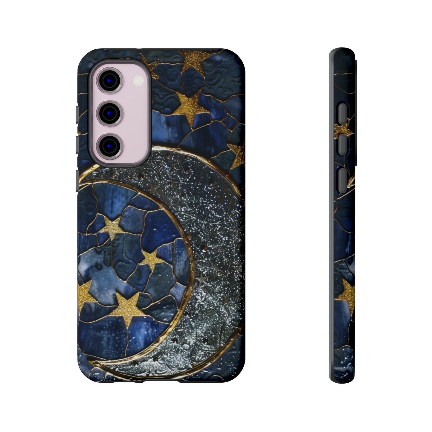 Moon Stars Stained Glass Starry Night Phone Case