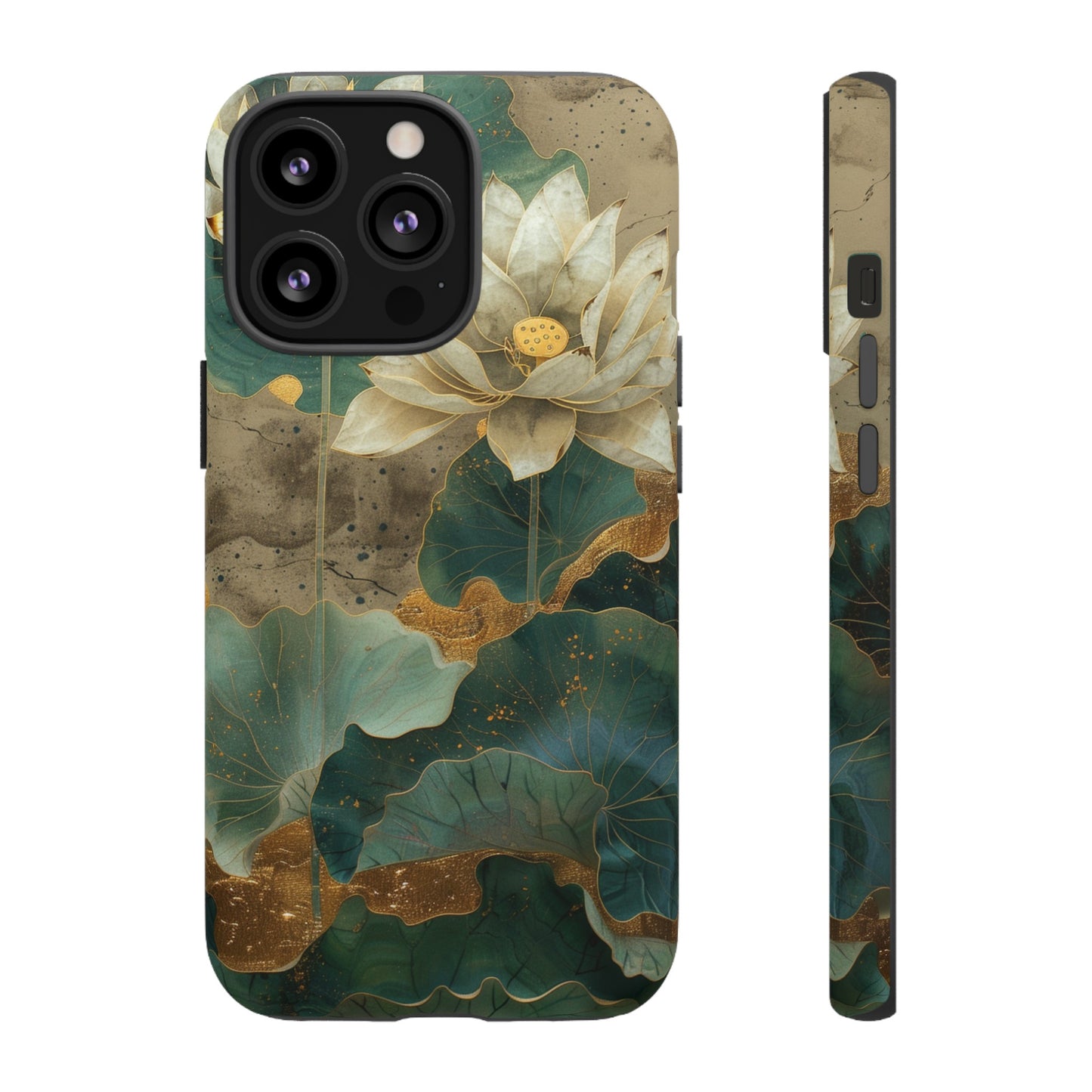 Zen Stained Glass Lotus Floral Design Phone Case