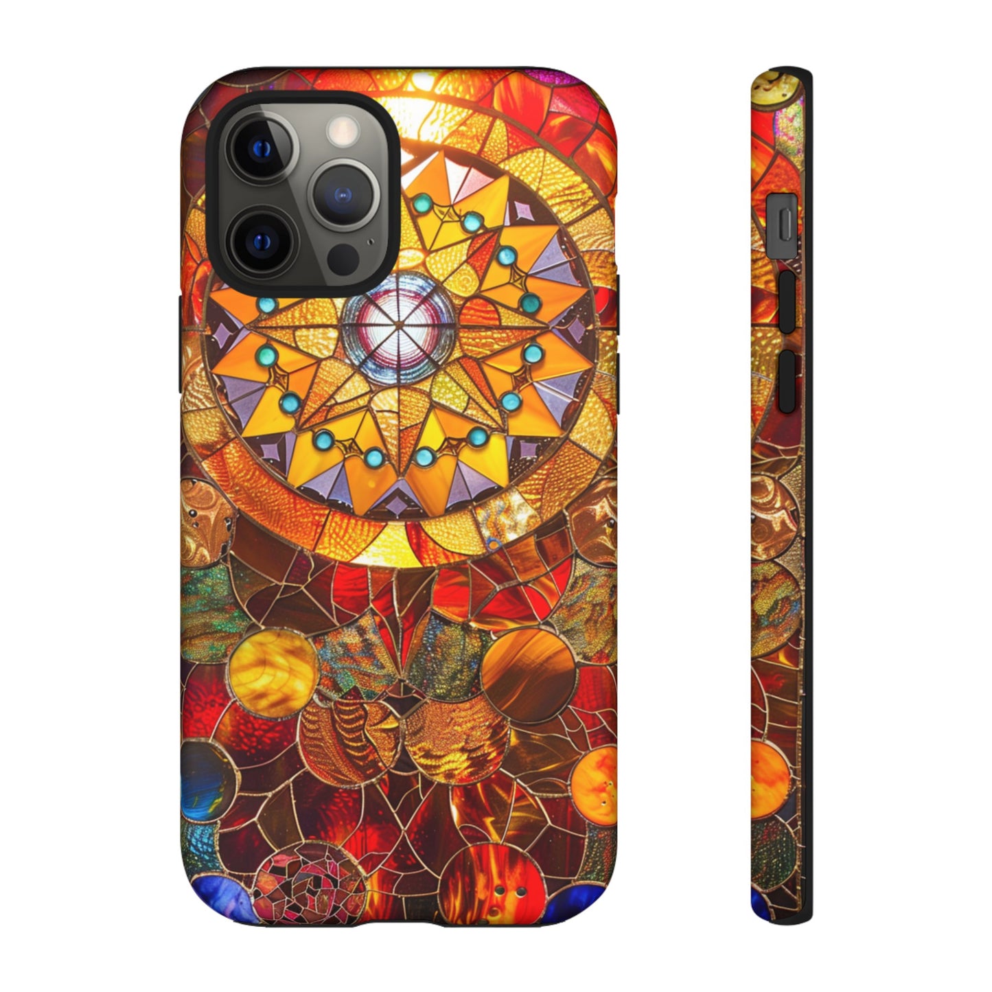 Cosmic Stained Glass Mandala Phone Case