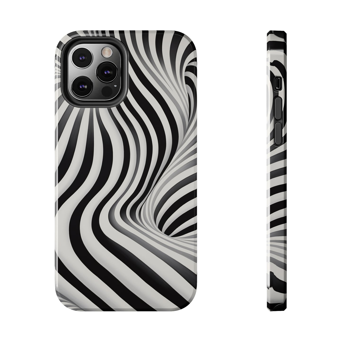 Twist Your Perception: Optical Illusion Tough Case for Apple iPhone Models – Where Art Meets Function