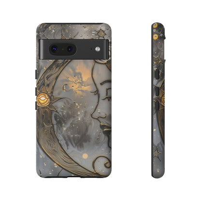 Moon Stars Stained Glass Starry Night Phone Case