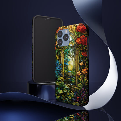 Secret Garden Stained Glass iPhone Tough Case | Unveil the Beauty of Nature with Reliable Protection