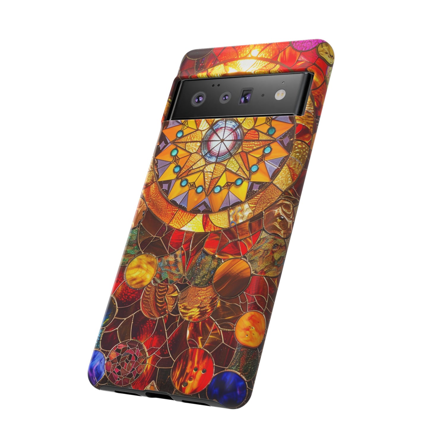 Cosmic Stained Glass Mandala Phone Case