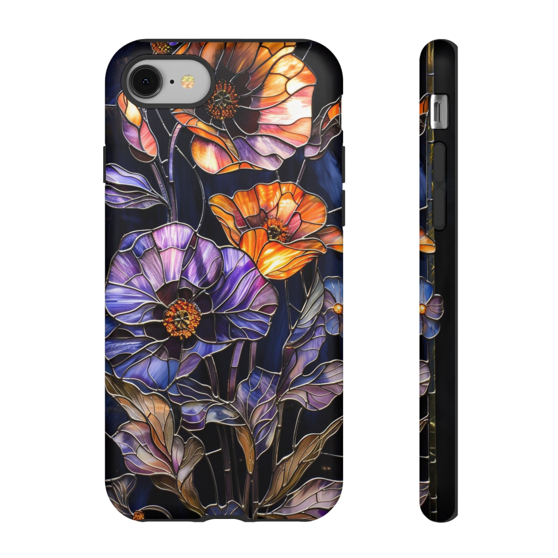 Elegant stained glass floral phone case for Google Pixel