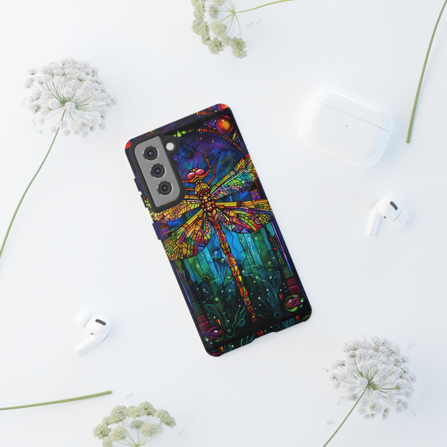 Art Deco Stained Glass Dragonfly Phone Cover