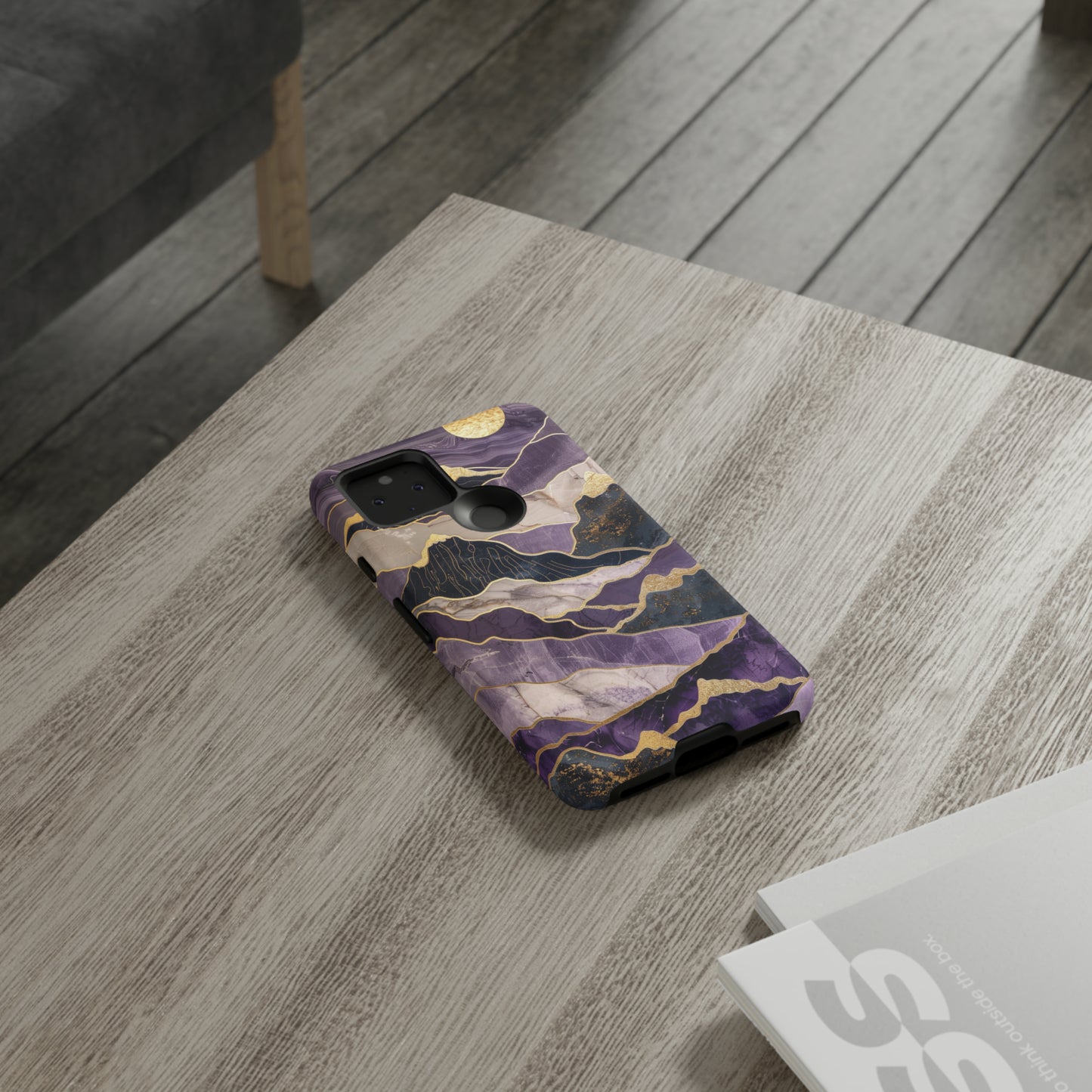 Abstract Purple Gold Mountain Phone Case