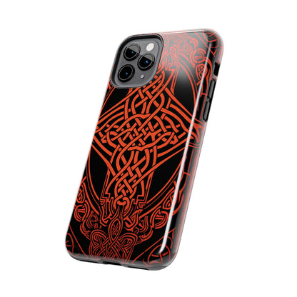 Eternal Weave iPhone Case, Red Celtic Tribal Knots | Timeless Symbolism iPhone Case for Models 11 through 14 Pro Max