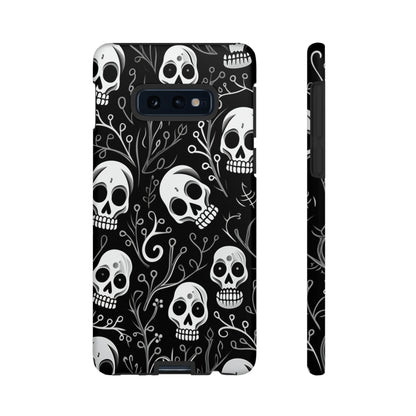 Join the Goth Side: Black Skull Floral Print | Mystical Elegance Case for iPhone, Samsung Galaxy, and Google Pixel