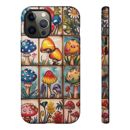 Trippy Magic Mushroom Tile  Abstract Art Phone Case