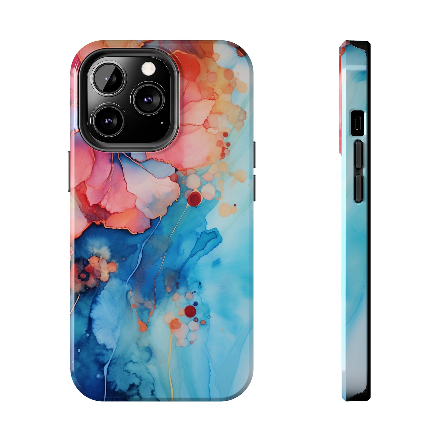 Marbled Floral Watercolor Phone Case | Embrace the Mesmerizing Multicolor Art