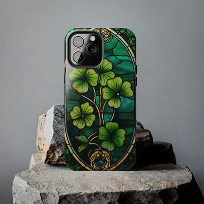 Lucky Charm: Four-Leaf Clover Phone Case | Symbol of Fortune for iPhone Models 11 through 14 Pro Max