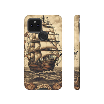 Vintage Tattoo Style Pirate Ship Phone Case