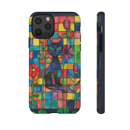 Cat in the Stained Glass Garden Phone Case