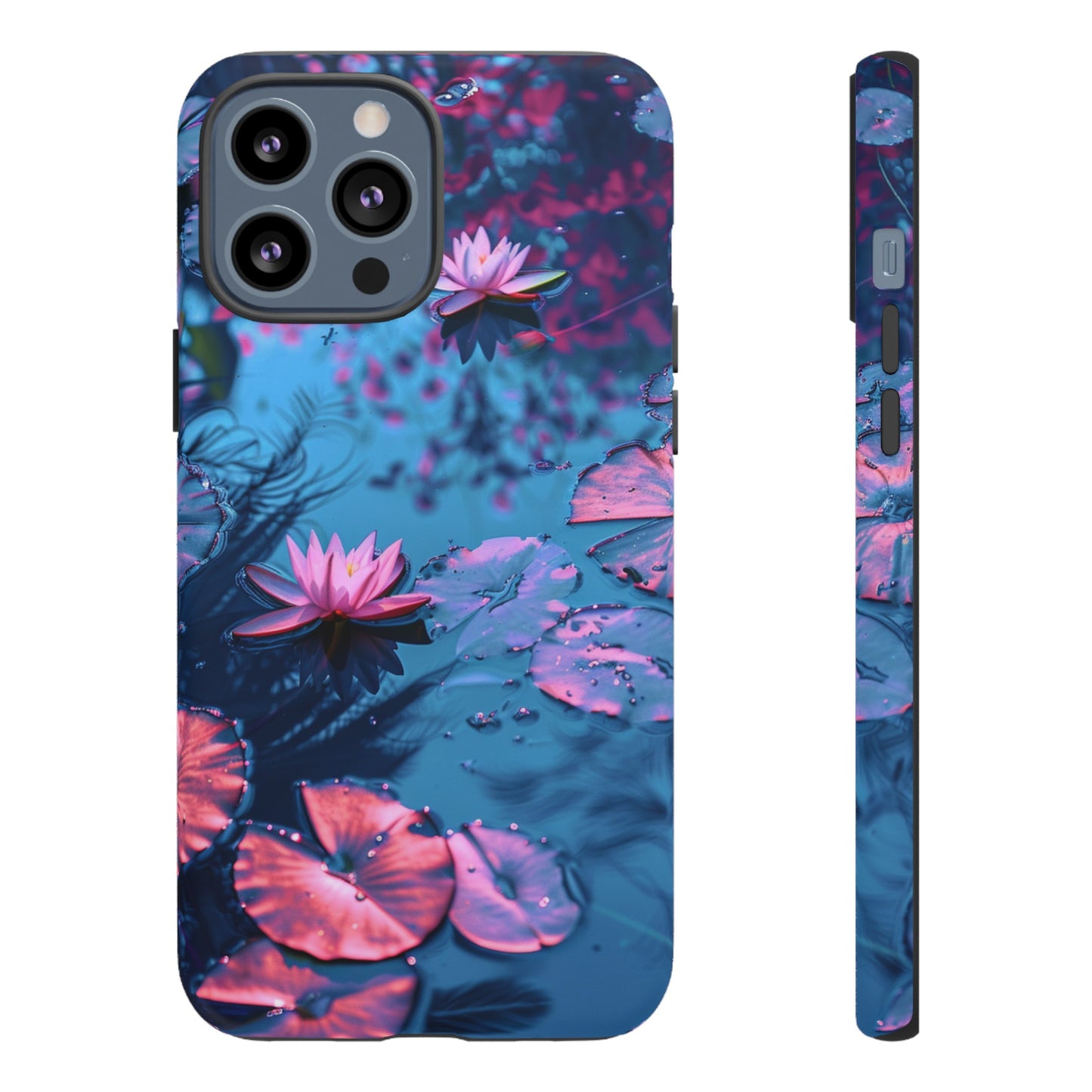 Magenta and Blue Color Zen Lily Pad Phone Case