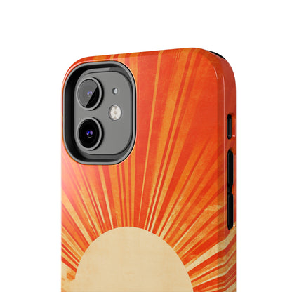 Retro Abstract Sunburst iPhone Case | Embrace the Nostalgic Charm of Artistic Rays