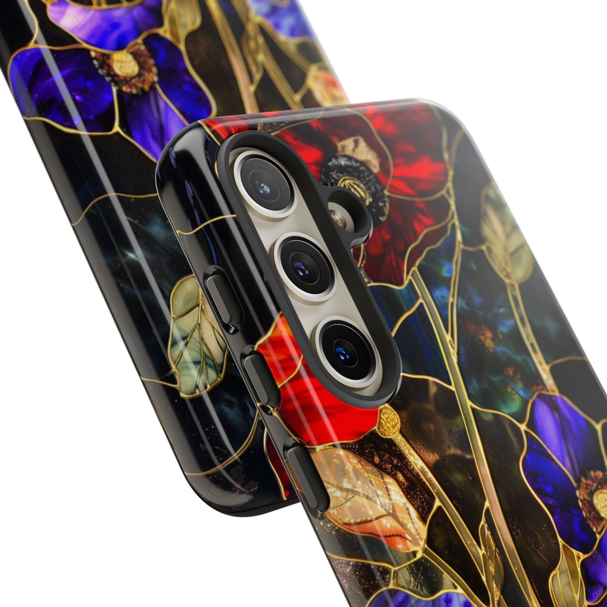 Stained glass flower aesthetic phone case for Samsung Galaxy S24