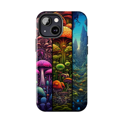 Life is just a fantasy, Mushroom, Flower Stained Glass iPhone Case | Psychedelic Natural Beauty