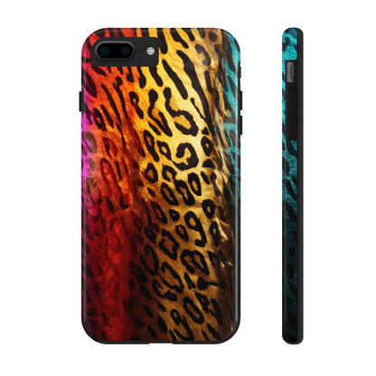 Kaleidoscopic Wild: Psychedelic Rainbow Leopard Print | Dazzling iPhone Case