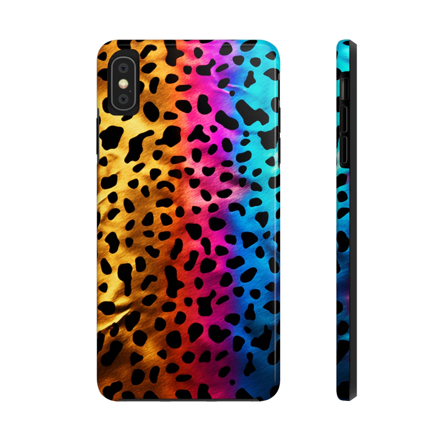 Kaleidoscopic Wild: Psychedelic Rainbow Leopard Print | Dazzling iPhone Case