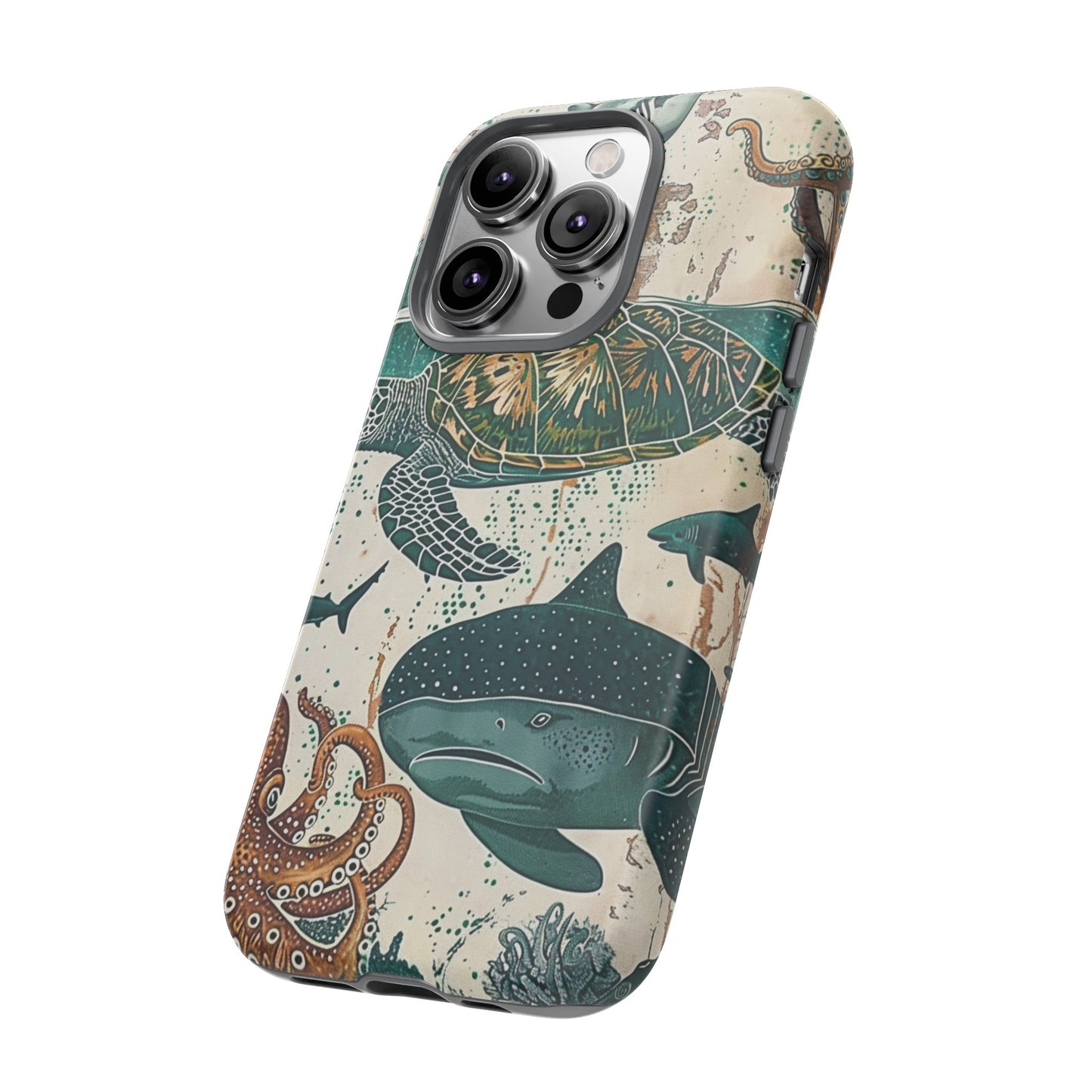 Undersea World Shark, Turtle, Manta Ray Phone Case