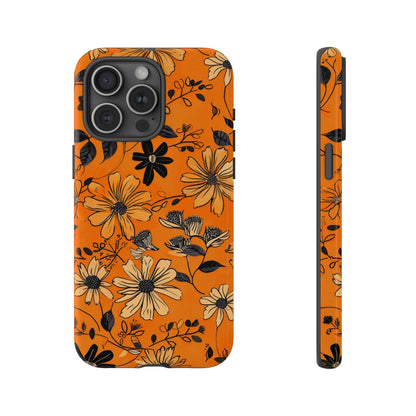 Orange Floral Phone Case Cute Summer Flower Aesthetic