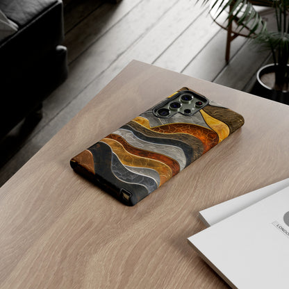 Abstract Gold and Silver Mountain Design Phone Case