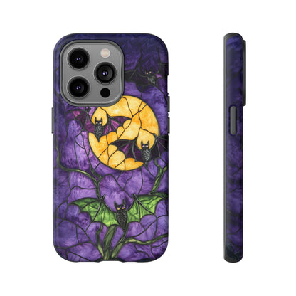 Full Moon Stained Glass Style Halloween Bats Phone Case