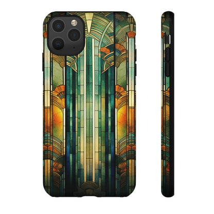 Art Deco Stained Glass floral Phone Case for iPhone 15, 14, Pro Max, 13, 12 & Samsung Galaxy S23, S22, S21, Google Pixel