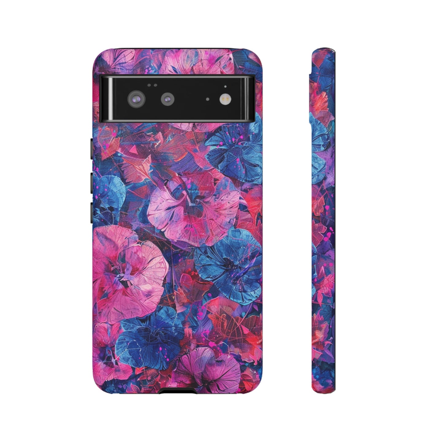 Magenta and Blue Color Floral Explosion Phone Case