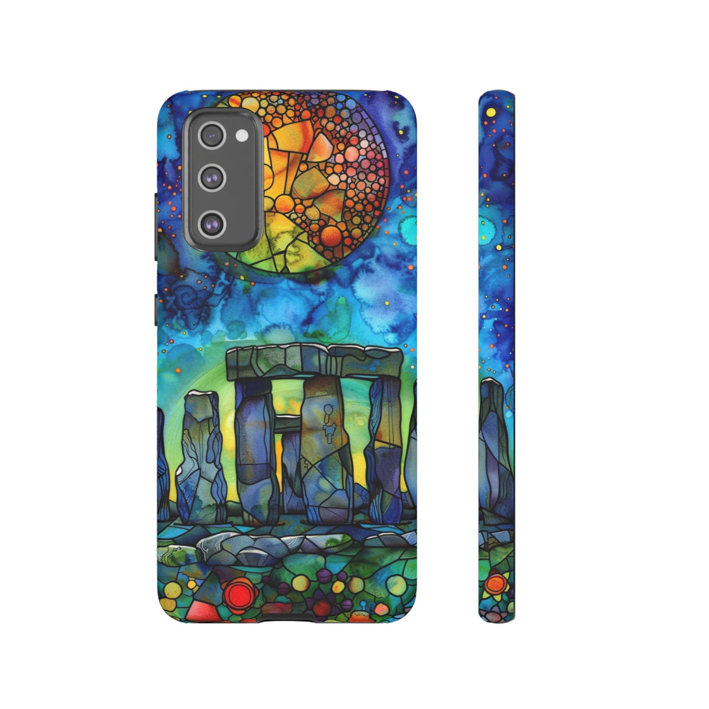 Stonehenge Neolithic Full Moon Stained Glass Watercolor Phone Cover